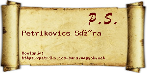 Petrikovics Sára névjegykártya